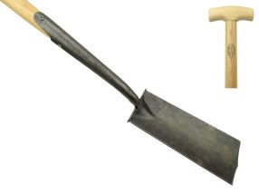 De Wit Zwanehals kabelboor met opstapjes & essen houten steel van 75 cm