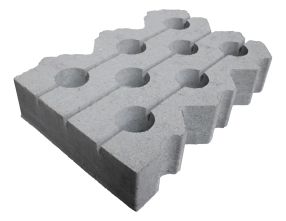 Grasbetontegel type K 40x60x12(40 cm. zijde vlak + bovenzijde vlak) K85912 klasse B BK15 GRN+