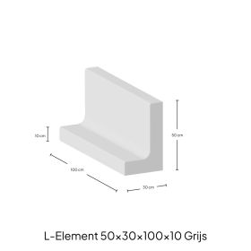 L-Element 50x30x100x10 Grijs Zichtbeton