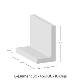 L-Element 80x45x100x10 Grijs Zichtbeton