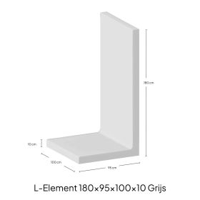 L-Element 180x95x100x10 Grijs Zichtbeton