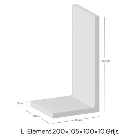 L-Element 200x105x100x10 Grijs Zichtbeton