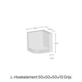Hoek L-element 50x50x50x10 Grijs Zichtbeton