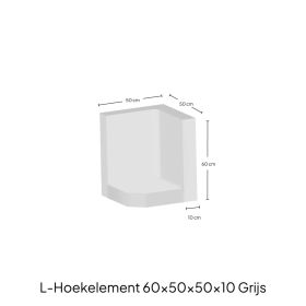 Hoek L-element 60x50x50x10 Grijs Zichtbeton