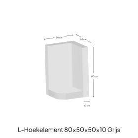 Hoek L-element 80x50x50x10 Grijs Zichtbeton