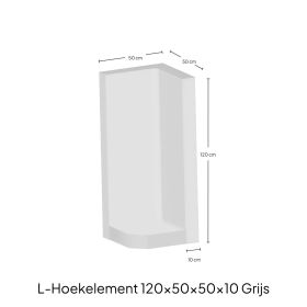 Hoek L-element 120x50x50x10 Grijs Zichtbeton
