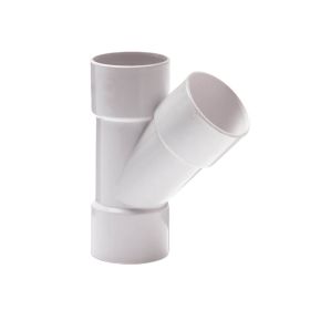 PVC Lijm T-stuk 40 x 40 mm, 45°, 3 x M, wit