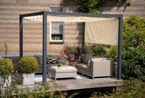 Alu | Pergola + schaduwdoek | 319 x 319 cm